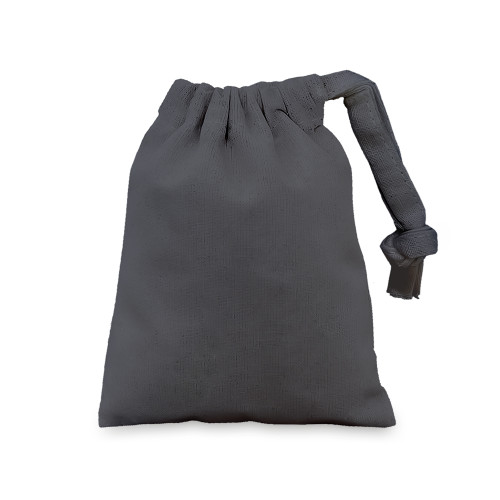 Slate Grey cotton Drawstring Bag 10x13cm