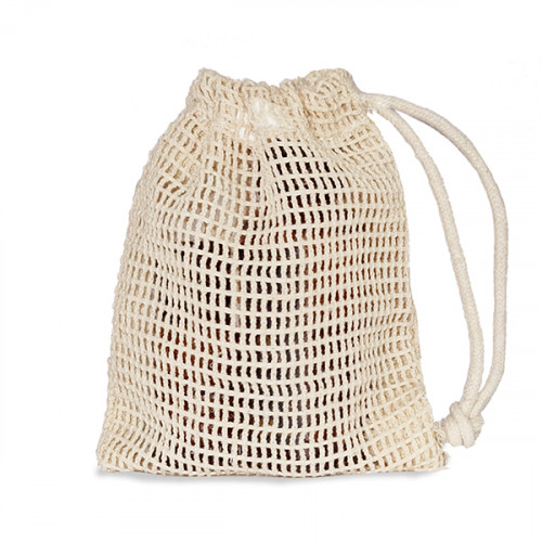 Natural Mesh Cotton Drawstring Bag 10x13cm
