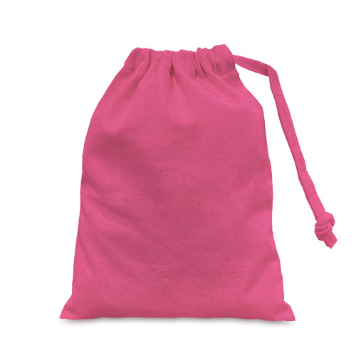 Raspberry cotton Drawstring Bag 15 x 20cm