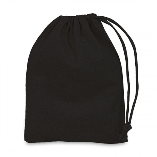 Black Value Cotton Drawstring Bag 15x20cm