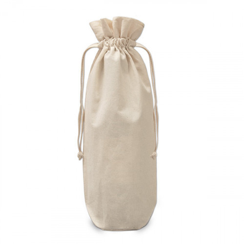 Natural cotton Drawstring Bottle Gift Bag 17x37cm