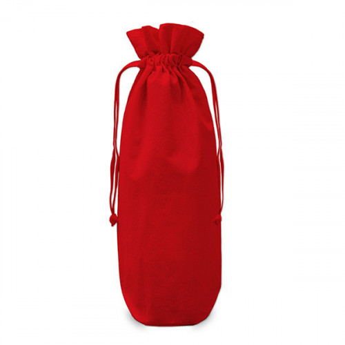 Red cotton Drawstring Bottle Gift Bag 17x37cm