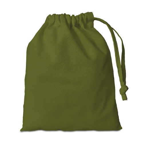 Olive cotton Drawstring Bag 20x24cm