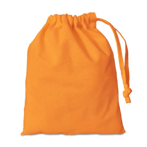 Orange cotton Drawstring Bag 20x24cm