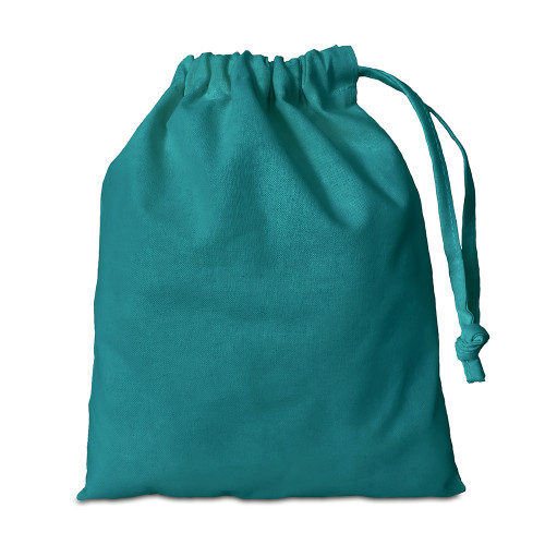 Teal cotton Drawstring Bag 30 x 24cm