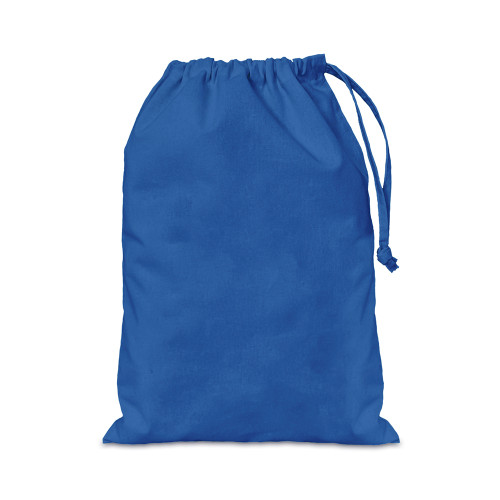 Blue cotton Drawstring Bag 25x35cm