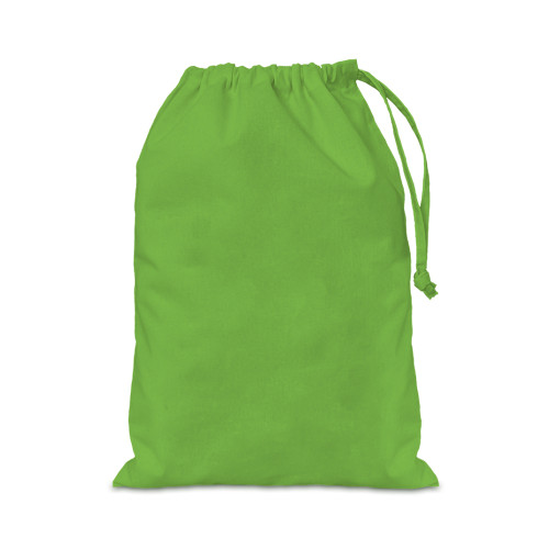 Green cotton Drawstring Bag 25x35cm