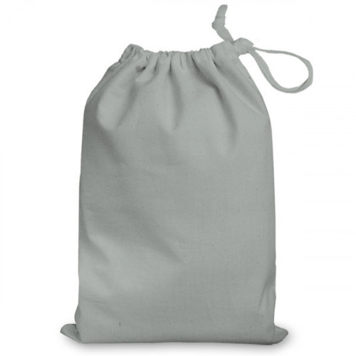 Grey cotton Drawstring Bag 25x35cm