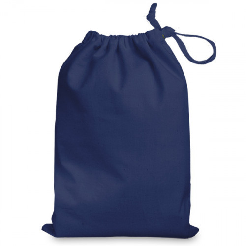 Navy cotton Drawstring Bag 25x35cm