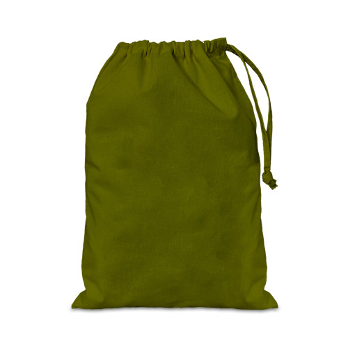 Olive cotton Drawstring Bag 25x35cm