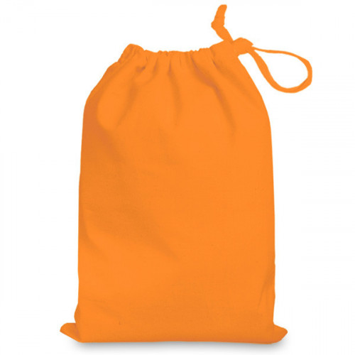 Orange cotton Drawstring Bag 25x35cm