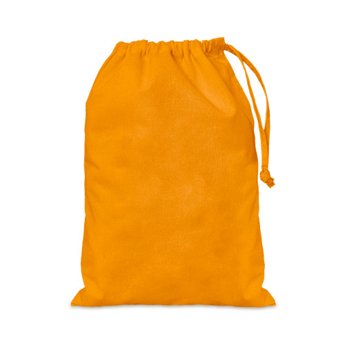 Orange cotton Drawstring Bag 25x35cm