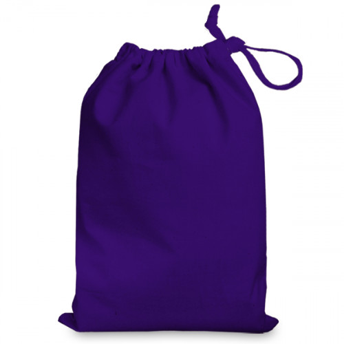 Purple cotton Drawstring Bag 25x35cm