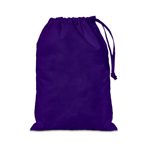 Purple cotton Drawstring Bag 25x35cm