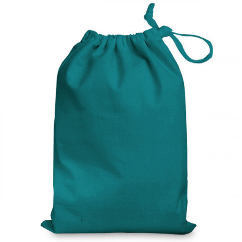 Teal cotton Drawstring Bag 25 x 35cm