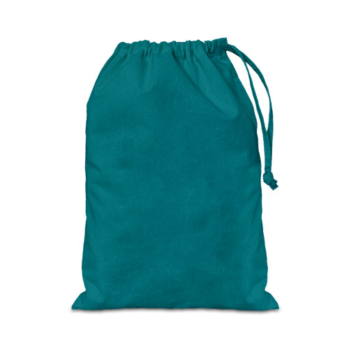 Teal cotton Drawstring Bag 25 x 35cm