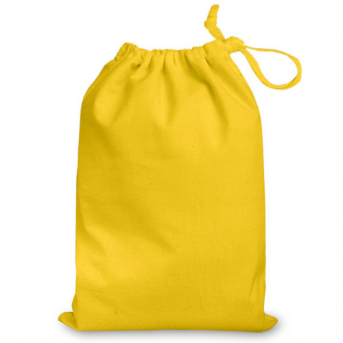 Yellow cotton Drawstring Bag 25x35cm