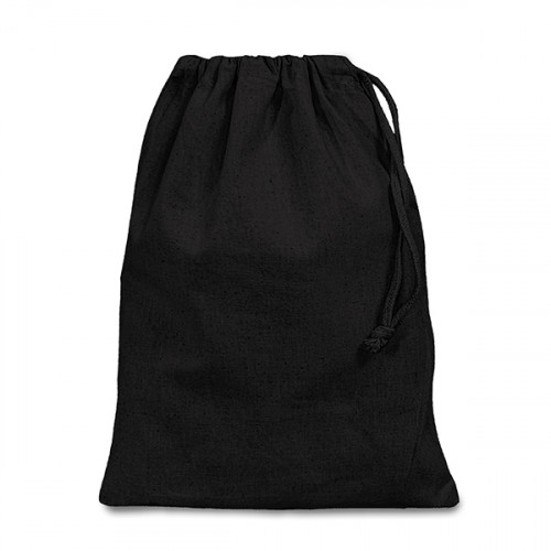 Black Value Cotton Drawstring Bag 25x35cm