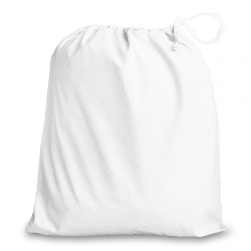 White cotton Drawstring Bag 38x43cm