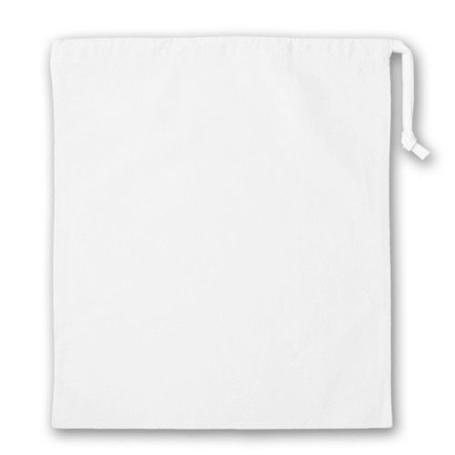 White cotton Drawstring Bag 38x43cm - flat