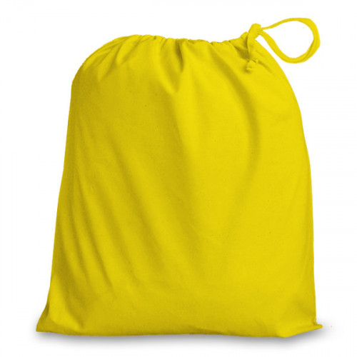 Yellow Cotton Drawstring Bag 38x43cm 