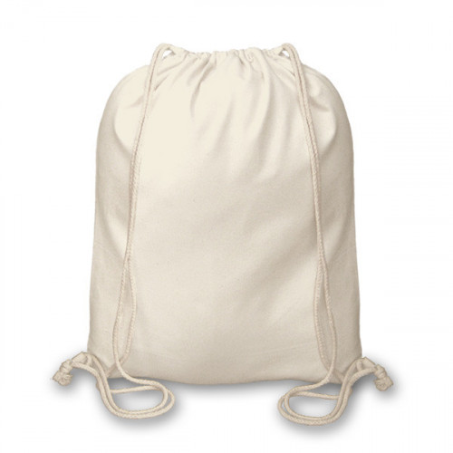 Natural Cotton Canvas Drawstring Duffel Bag 40x45cm Drawstring Back