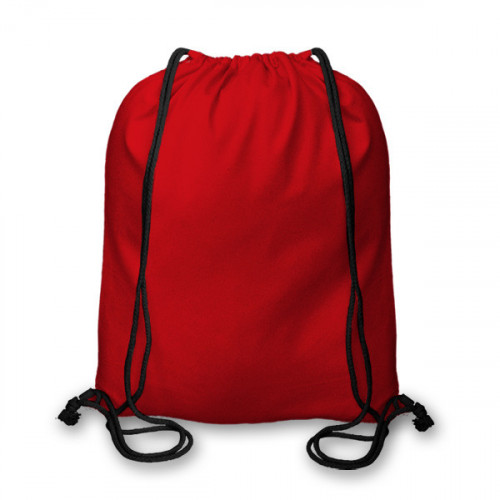 Red cotton Drawstring Duffel Bag 40x45cm