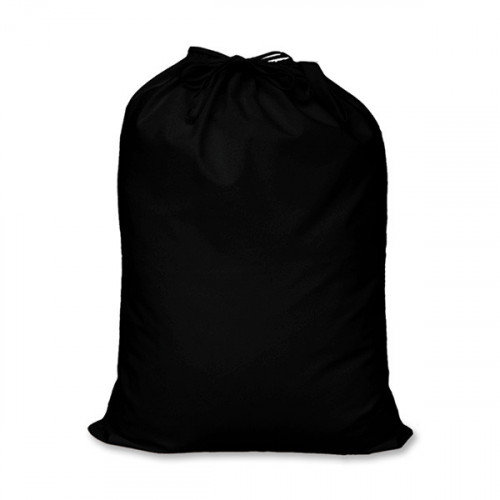 Black cotton large Drawstring Sack 46x60cm