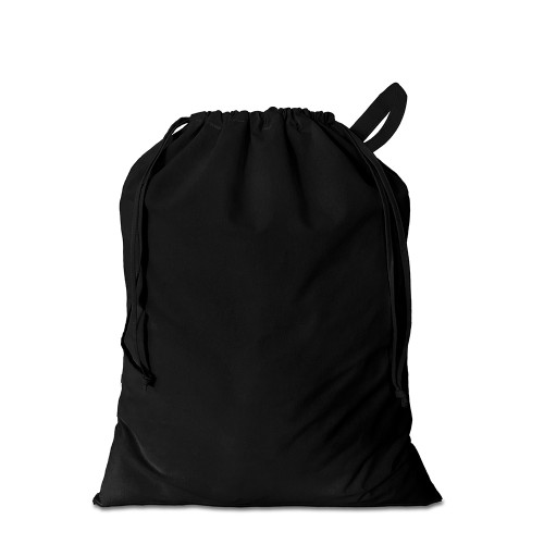 Black cotton large Drawstring Sack 46x60cm