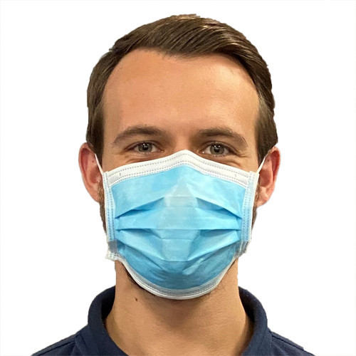 Disposable 3 layer face masks for non-medical use - front view