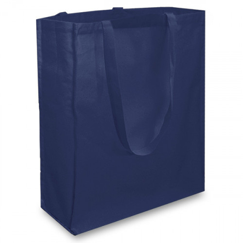 Navy Blue Cotton Shopper with Long Handles And A Gusset