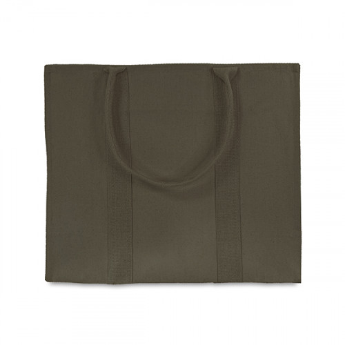 Khaki Canvas Tote Bag 42x34x15cm. Front view