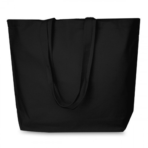 Black cotton Shopper 52x40cm. Long handles. Base 13cm