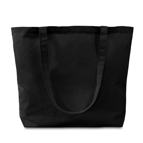 Black cotton Shopper 52x40cm. Long handles. Base 13cm