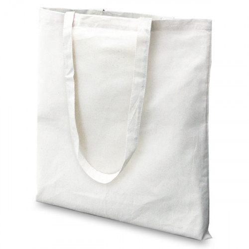 White cotton Carrier 38x43cm Long Handles