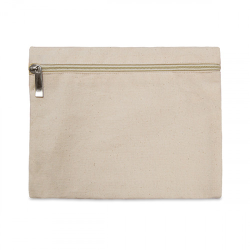 Natural canvas 8oz pencil case/make-up bag 21x16cm with Natural zip