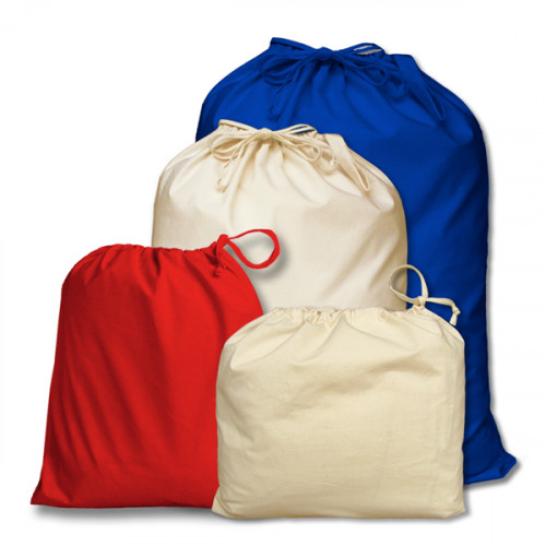Assorted drawstring bags various sizes & colours