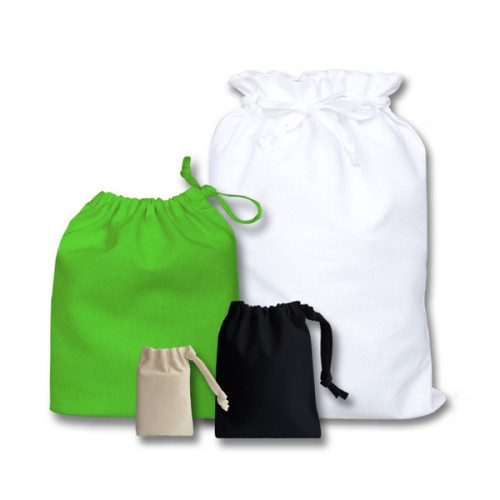 Assorted drawstring bags various sizes & colours