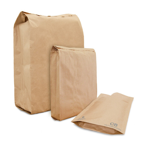 Three sizes of brown kraft paper mailing envelope