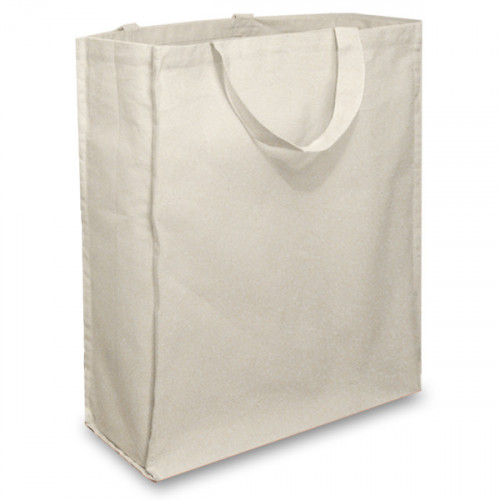 Natural Cotton Shopper with Short Handles And A Gusset