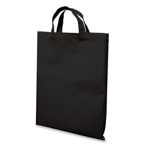 Black Cotton Short Handled Bag 26x32 cm