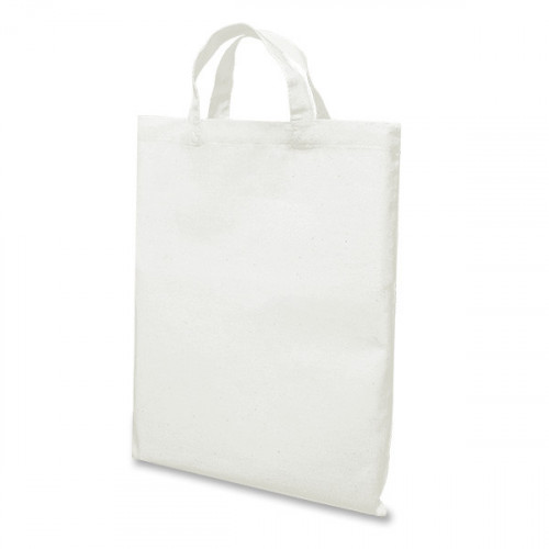 White Cotton Short Handled Bag 26x32 cm