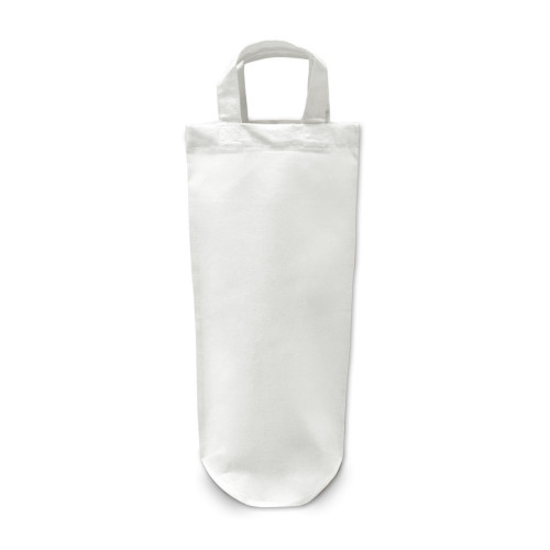 White cotton bottle carrier bag 17x36cm