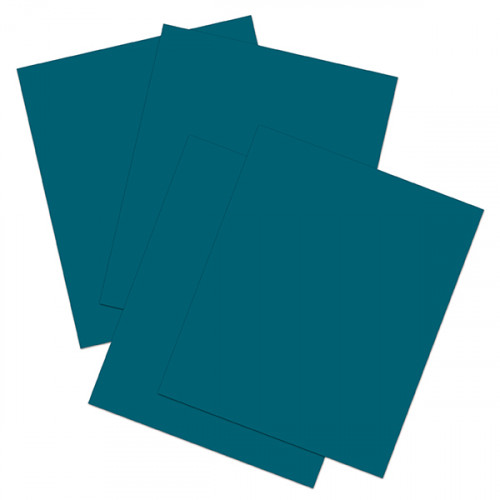 Four sheets of teal iron on vinyl