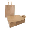 25 Brown Kraft Paper Bags 24x31cm. 11cm Gusset. Twisted paper handles