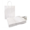 25 White Paper Bags 24x31cm. 11cm Gusset. Twisted paper handles