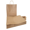 25 Brown Kraft Paper Bags 32x42cm. 14cm Gusset. Twisted paper handles
