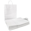 25 White Paper Bags 32x42cm. 14cm Gusset. Twisted paper handles