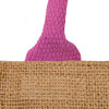 Jute Box Tote Bag Pink Handles & Sides 32x32x20cm