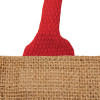 Natural/Red Starched Jute Box Bag 32x32x20cm Gusset
